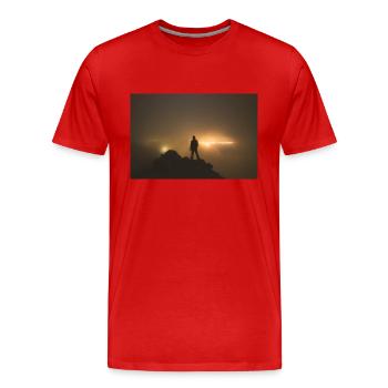 La porte d’Hadès - T-shirt bio Premium Homme - rouge - Devant - Damien (186cm)