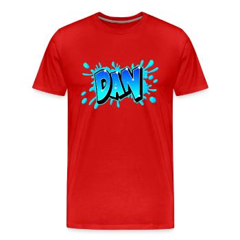 BLUE DAN GRAFFITI - Men's Premium Organic T-Shirt - red - Front - Damien (186cm)