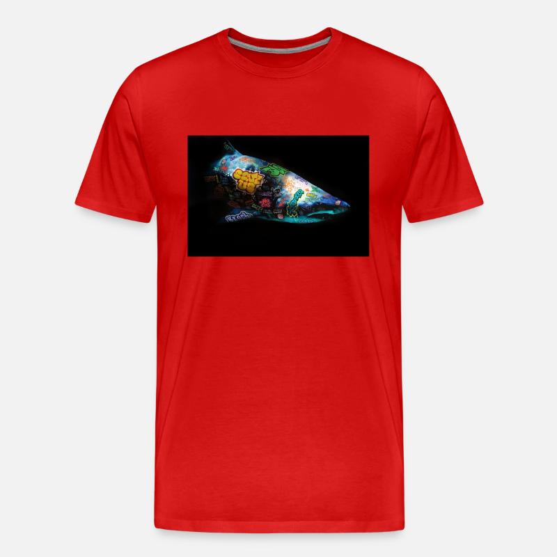 Graffiti Requin von Blach® - Männer Premium Bio T-Shirt - Rot