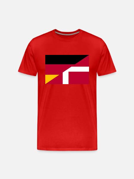 Allemagne Danemark Drapeau - T-shirt bio Premium Homme - rouge