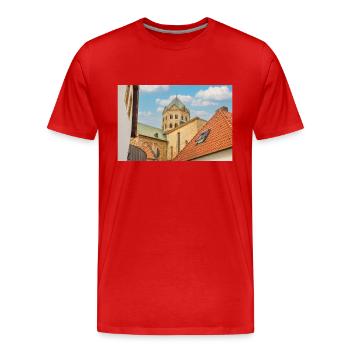 Kleine Kirche Osnabrück - Männer Premium Bio T-Shirt - Rot - Vorne - Damien (186cm)