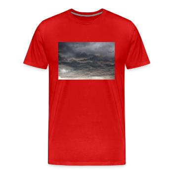 Dunkle Wolkenformationen im Sturm - Männer Premium Bio T-Shirt - Rot - Vorne - Damien (186cm)