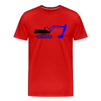 excavatrice - T-shirt bio Premium Homme - rouge - Devant - Damien (186cm)