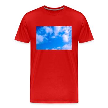 Blue cloudy sky - T-shirt bio Premium Homme - rouge - Devant - Damien (186cm)