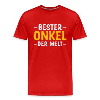 Bester Onkel - Männer Premium Bio T-Shirt - Rot - Vorne - Damien (186cm)