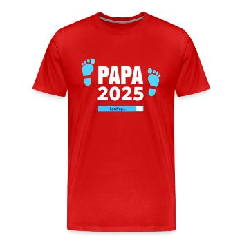 Papa 2025 Loading - Cadeau pour les futurs pères - T-shirt bio Premium Homme - rouge - Devant - Damien (186cm)