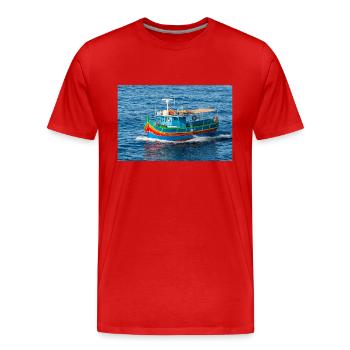 Malta traditionelles Fischerboot Luzzu - Männer Premium Bio T-Shirt - Rot - Vorne - Damien (186cm)