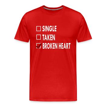 EINZELNES GEBROCHENES HERZ - Männer Premium Bio T-Shirt - Rot - Vorne - Damien (186cm)