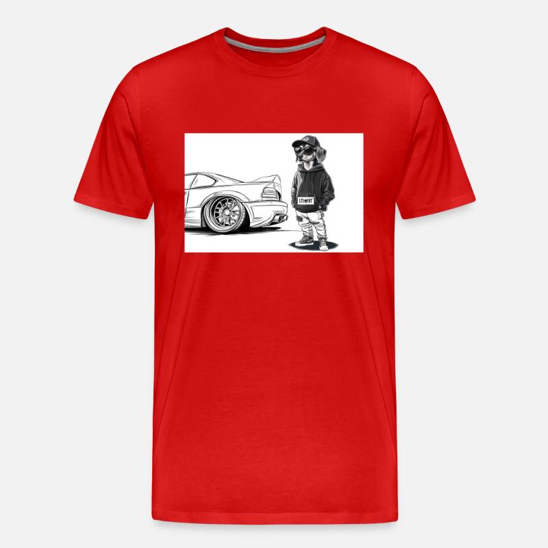 Tuner Dackel - Männer Premium Bio T-Shirt - Rot