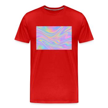 Conception holographique - T-shirt bio Premium Homme - rouge - Devant - Damien (186cm)