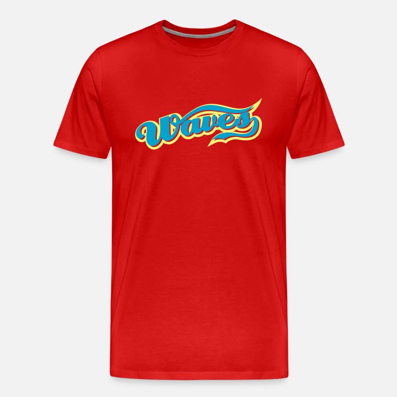 waves - Männer Premium Bio T-Shirt - Rot