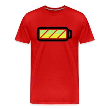 battery - Men's Premium Organic T-Shirt - red - Front - Damien (186cm)