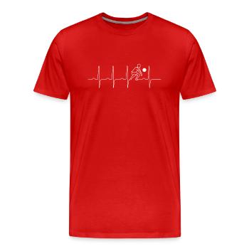 Heart Heart Card Heartbeat Volleyball - T-shirt bio Premium Homme - rouge - Devant - Damien (186cm)