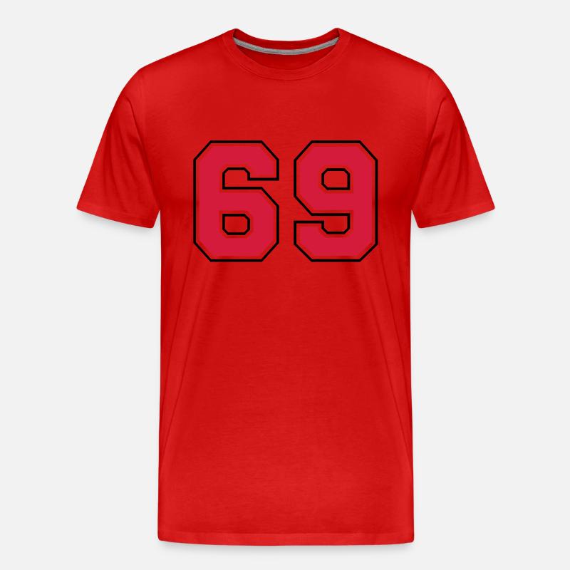 69__f2 - Männer Premium Bio T-Shirt - Rot
