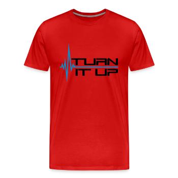 heart rate heartbeat turn it up bar strokes - Men's Premium Organic T-Shirt - red - Front - Damien (186cm)