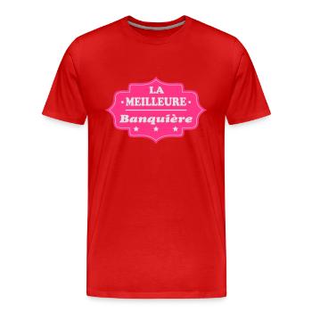 La meilleure banquière 111 - Männer Premium Bio T-Shirt - Rot - Vorne - Damien (186cm)
