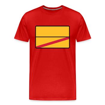 Place name sign blank - fill in yourself! - Men's Premium Organic T-Shirt - red - Front - Damien (186cm)
