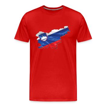 Slowenien Flagge in der Slowenien Landkarte - Männer Premium Bio T-Shirt - Rot - Vorne - Damien (186cm)