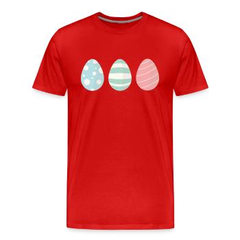 Drei Ostereier - Männer Premium Bio T-Shirt - Rot - Vorne - Damien (186cm)