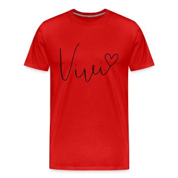 Vivi Name Vorname Vivien Vivian - Männer Premium Bio T-Shirt - Rot - Vorne - Damien (186cm)