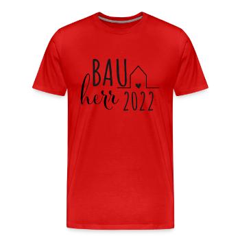 Bauherr 2022 Hausbau Häuslebauer Hausbesitzer - Männer Premium Bio T-Shirt - Rot - Vorne - Damien (186cm)