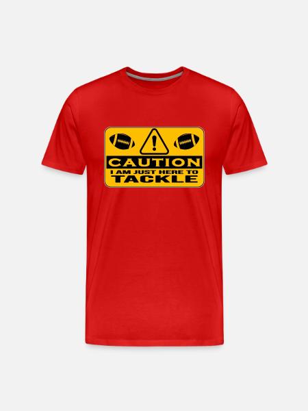 american football tackle quarterback endzone - Men's Premium Organic T-Shirt - red