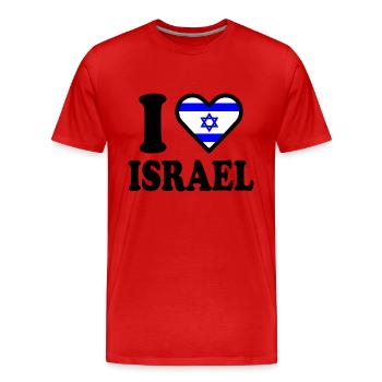 Israel - T-shirt bio Premium Homme - rouge - Devant - Damien (186cm)