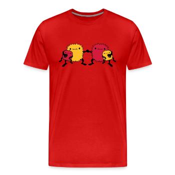 4 Monster Family - Men's Premium Organic T-Shirt - red - Front - Damien (186cm)