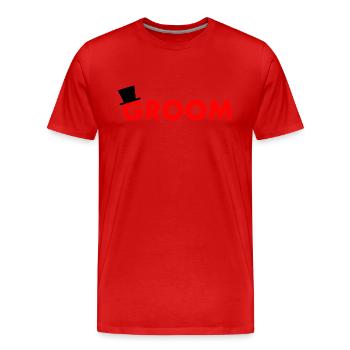 Groom - Men's Premium Organic T-Shirt - red - Front - Damien (186cm)