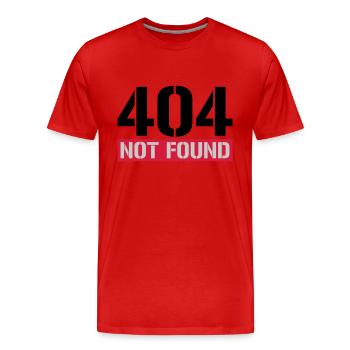 404 not found message - Men's Premium Organic T-Shirt - red - Front - Damien (186cm)