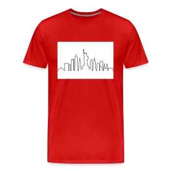NY skyline - Men's Premium Organic T-Shirt - red - Front - Damien (186cm)