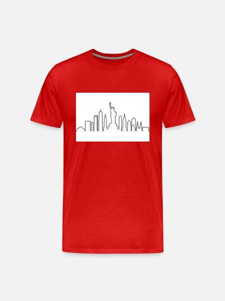 NY skyline - Men's Premium Organic T-Shirt - red