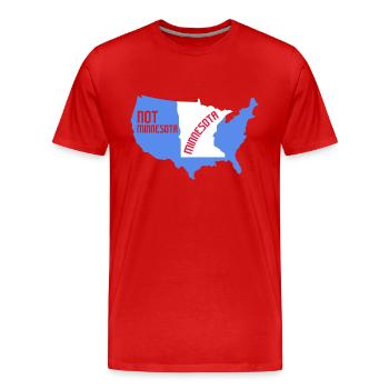 Not Minnesota Kartendesign für stolze Minnesotaner - Männer Premium Bio T-Shirt - Rot - Vorne - Damien (186cm)