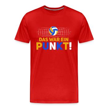 Das war ein Punkt! - Volleyballer Beach Volleyball - Männer Premium Bio T-Shirt - Rot - Vorne - Damien (186cm)