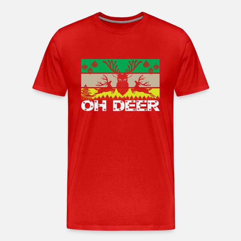 Oh Deer - Männer Premium Bio T-Shirt - Rot