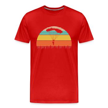 Parachutisme parachute rétro parachute - T-shirt bio Premium Homme - rouge - Devant - Damien (186cm)