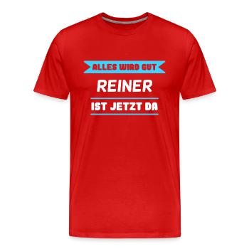 Reiner Name Design für stolze Reiner - Männer Premium Bio T-Shirt - Rot - Vorne - Damien (186cm)