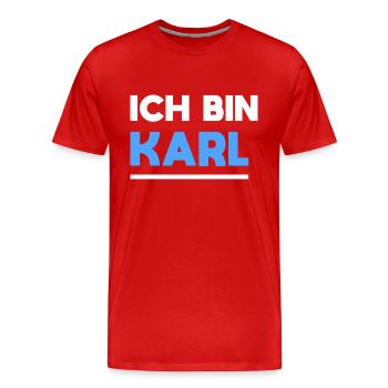 Karl Name Spruch für stolze Karls - Männer Premium Bio T-Shirt - Rot - Vorne - Damien (186cm)