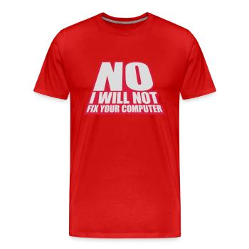 Ne pas réparer votre ordinateur - T-shirt bio Premium Homme - rouge - Devant - Damien (186cm)