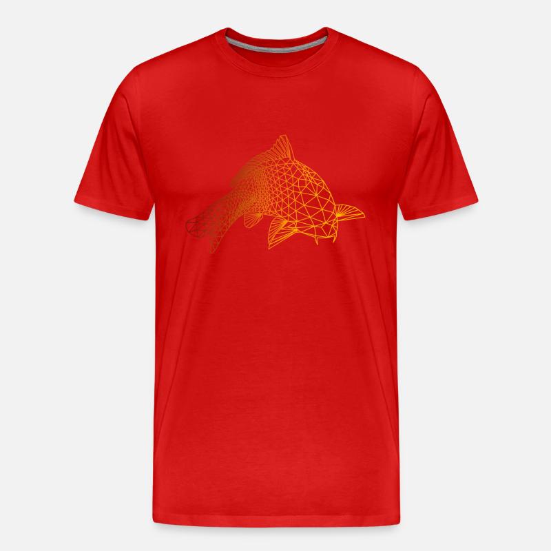 Carp Passion Polygondesign - Männer Premium Bio T-Shirt - Rot