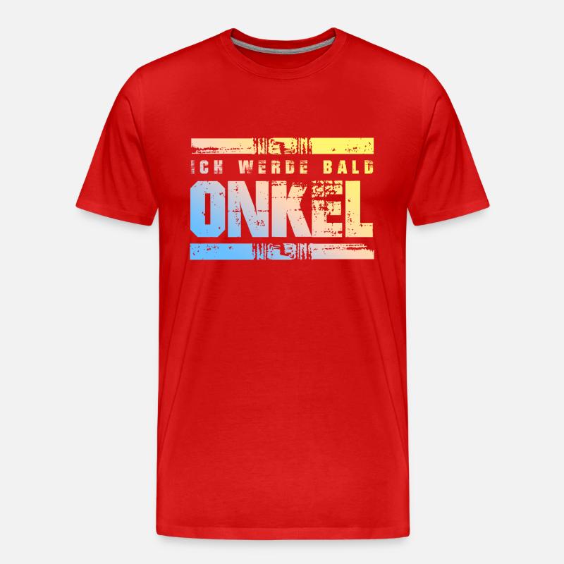 Ich werde Bald Onkel - Männer Premium Bio T-Shirt - Rot