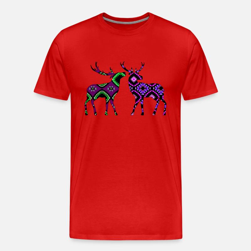 Hirsch - Männer Premium Bio T-Shirt - Rot