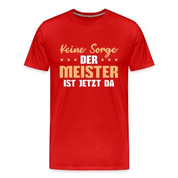 Ausbildung bestandene Meisterprüfung Meister - Männer Premium Bio T-Shirt - Rot - Vorne - Damien (186cm)