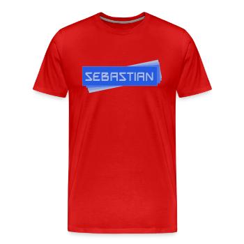 Prénom Sebastian - T-shirt bio Premium Homme - rouge - Devant - Damien (186cm)