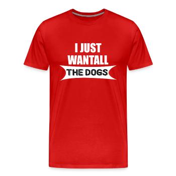 Dog Hund - Männer Premium Bio T-Shirt - Rot - Vorne - Damien (186cm)
