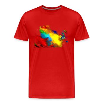 Peinture acrylique « MixedArt » par Marco Eckenbrecht - T-shirt bio Premium Homme - rouge - Devant - Damien (186cm)