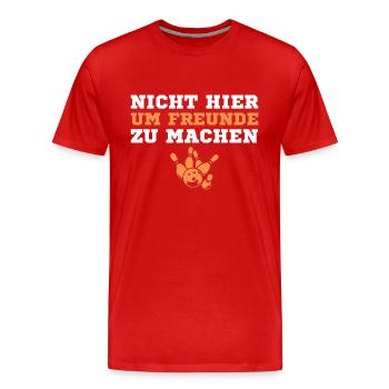 Bowling Nicht hier um Freunde zu machen Bowler - Männer Premium Bio T-Shirt - Rot - Vorne - Damien (186cm)