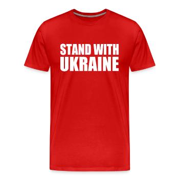 Stand with ukraine - T-shirt bio Premium Homme - rouge - Devant - Damien (186cm)
