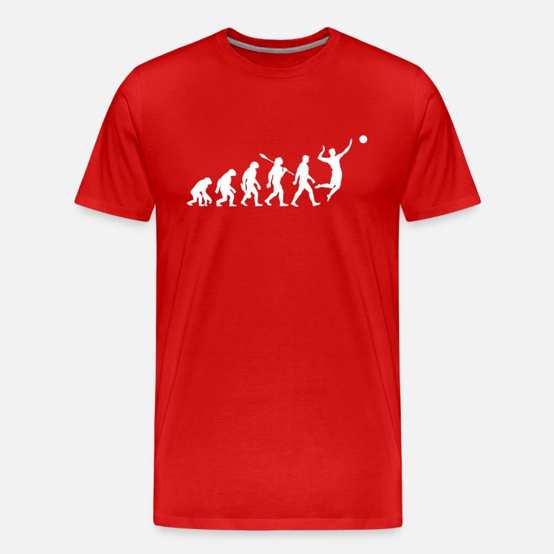 Evolution - Volleyball - Volleyballer - Männer Premium Bio T-Shirt - Rot