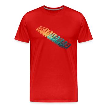 Cassette vintage - T-shirt bio Premium Homme - rouge - Devant - Damien (186cm)